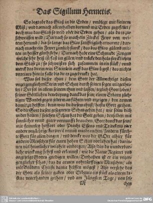 Das Sigillum hermetis.