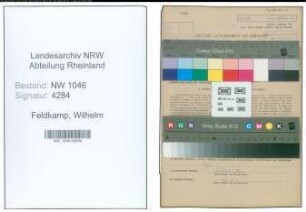 Entnazifizierung Wilhelm Feldkamp , geb. 11.05.1895 (Landwirt)