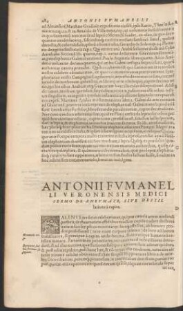 Antonii Fumanelli ... Sermo De Rheumate, Sive Destillatione a capite.