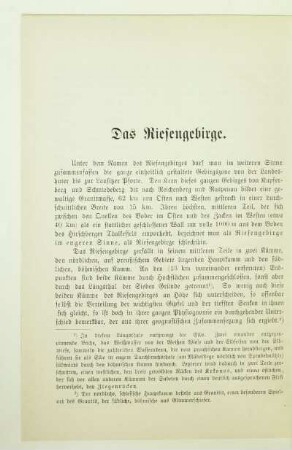 Das Riesengebirge