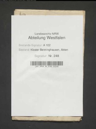 Inventare des Hofes Schulte Westhoff