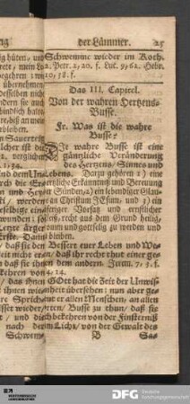 Das III. Capitel. Von der wahren Hertzens-Busse.
