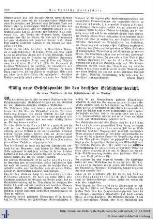 Völlig neue Gesichtspunkte für den deutschen Geschichtsunterricht