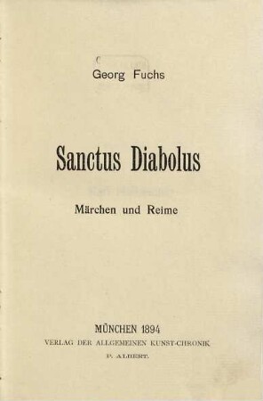 Sanctus Diabolus : Märchen und Reime