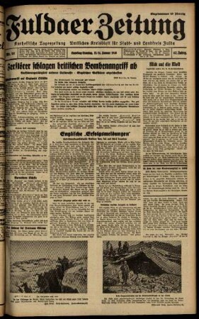 Ausgabe vom Samstag, den 13. Januar 1940.