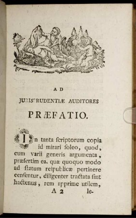 Ad jurisprudentle auditores praefatio.