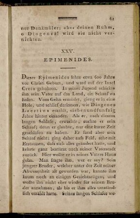 XXV. Epimenides. - XXVIII. Euripides.