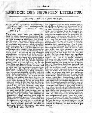 Berlin, in der Myliusschen Buchhandlung: Herr Lorenz Stark. Ein Charaktergemälde von J. J. Engel. 416 Seiten, 8. 1801.
