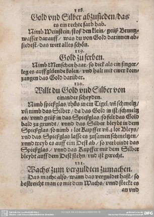 121. Wachs zum verguldten zumachen.