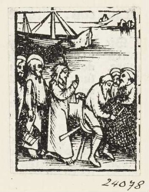 Jesus beruft Jacob und Johannes zu Aposteln, Blatt 61 aus: "Postilla Guillermi super Epistolas et Euangelia", Basel 1515