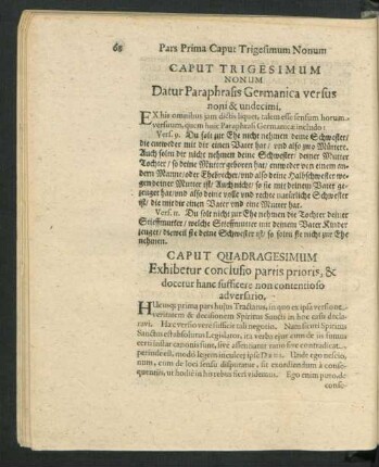 Caput Trigesimum Nonum. Datur Paraphrasis Germanica versus noni & undecimi.