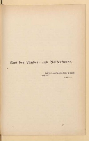 Aus der Länder- und Völkerkunde