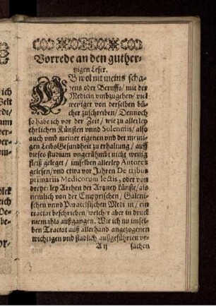 Vorrede an den guthertzigen Leser