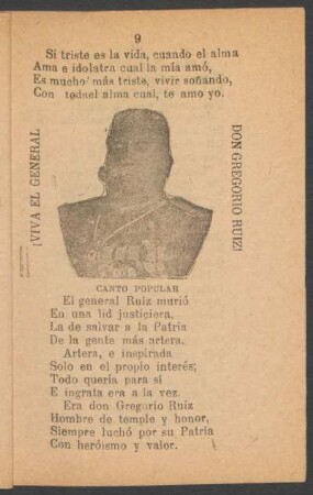¡Viva el general Don Gregorio Ruíz! : Canto popular