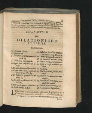 Caput Sextum. De Dilationibus.