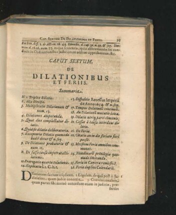 Caput Sextum. De Dilationibus.