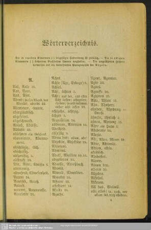 Wörterverzeichnis