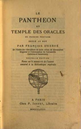 Le Pantheon et temple des oracles : où préside Fortune