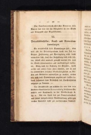 XI. Privatbibliotheken, Kunst- und Naturaliensammlungen.
