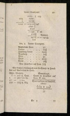441-451, Lyoner - Wiener Courszettel