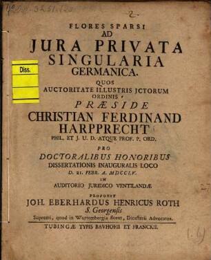 Flores sparsi ad jura privata singularia Germanica