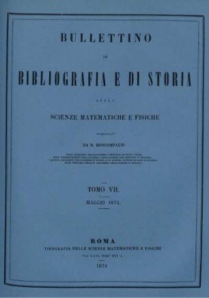 Tomo VII. Maggio 1874.