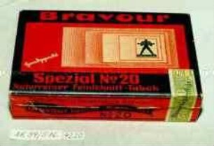 Pappschachtel für "Bravour Spezial No 20 Naturreiner Feinschnitt-Tabak Handgepackt"