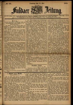 Ausgabe vom Dienstag, den 19. Mai 1885.