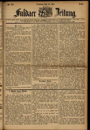 Ausgabe vom Dienstag, den 19. Mai 1885.