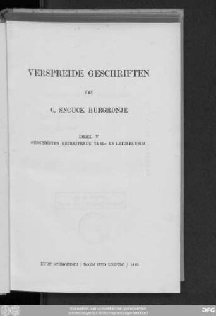 Deel5: Geschriften betreffende Taal- en Letterkunde