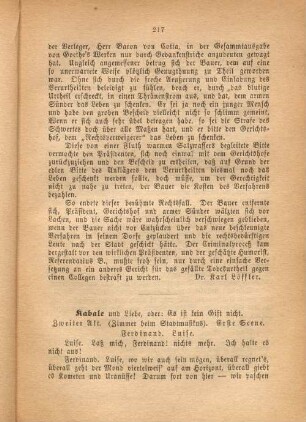 Kabale und Liebe, oder: Es ist kein Gift nicht.