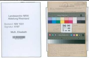 Entnazifizierung Elisabeth Muth , geb. 10.12.1901 ()
