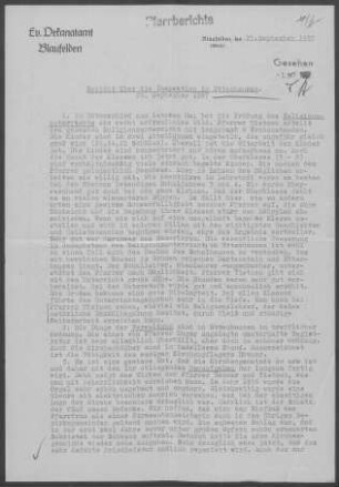 Ettenhausen mit Bartenstein, Reichertswiesen, Gütbach, Heuchlingen, Hornungshof und Zaisenhausen: Inspektionsbericht 1957