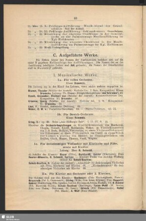 I. Musikalische Werke