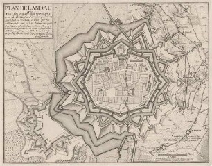 Plan von Landau bei der Eroberung 1713