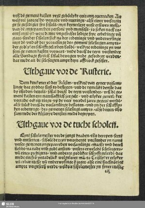 Uthgave vor de tucht scholen