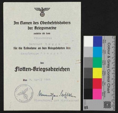 Urkunden für verliehende Auszeichnungen