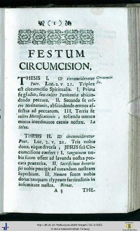 Festum Circumcisionis.