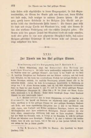 372-377 Zur Theorie von den fünf geistigen Sinnen : Erwiderung auf die Entgegnung des P. Poulain, S.J.