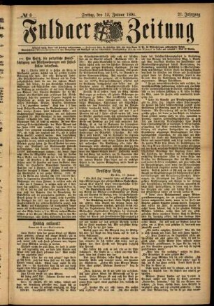 Ausgabe vom Freitag, den 12. Januar 1894.