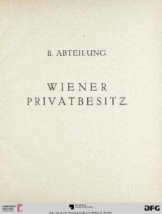 II. Abteilung. Wiener Privatbesitz (Nr. 89-456)