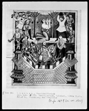 Perikopenbuch — Steinigung des heiligen Stephanus, Folio 6verso