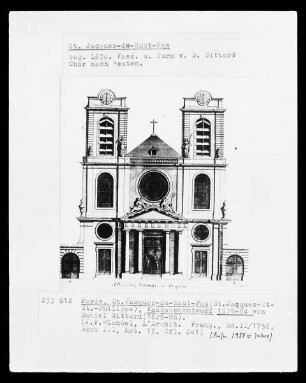 Paris, Église Saint-Jaques-du-Haut-Pas, Fassadenentwurf