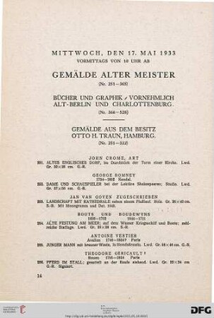 Gemälde alter Meister (Nr. 251-528)