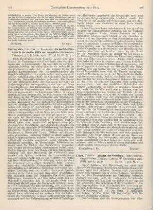 276-277 [Rezension] Lipps, Theodor, Leitfaden der Psychologie. 3., teilw. umgearb. Aufl