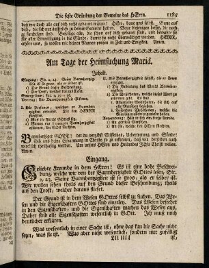 1185-1187, Inhalt; Eingang; Evangelium