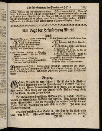 1185-1187, Inhalt; Eingang; Evangelium
