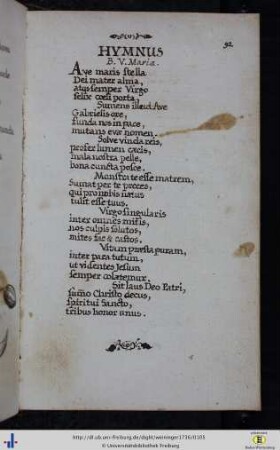 Hymnus B. V. Mariae.