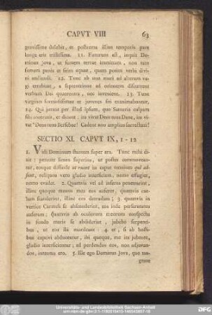 Sectio XI. Caput IX, 1 - 12