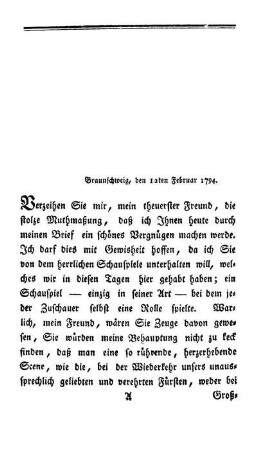 Braunschweig, den 12ten Februar 1794.